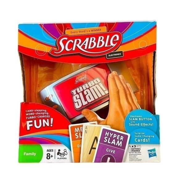 Hasbro Other - Hasbro Scrabble Turbo Slam Family Game Ages 8+ Electronic Word Card Game NIB